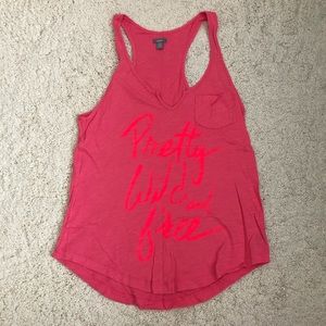 Aerie Pink Neon Graphic Tank Size XS